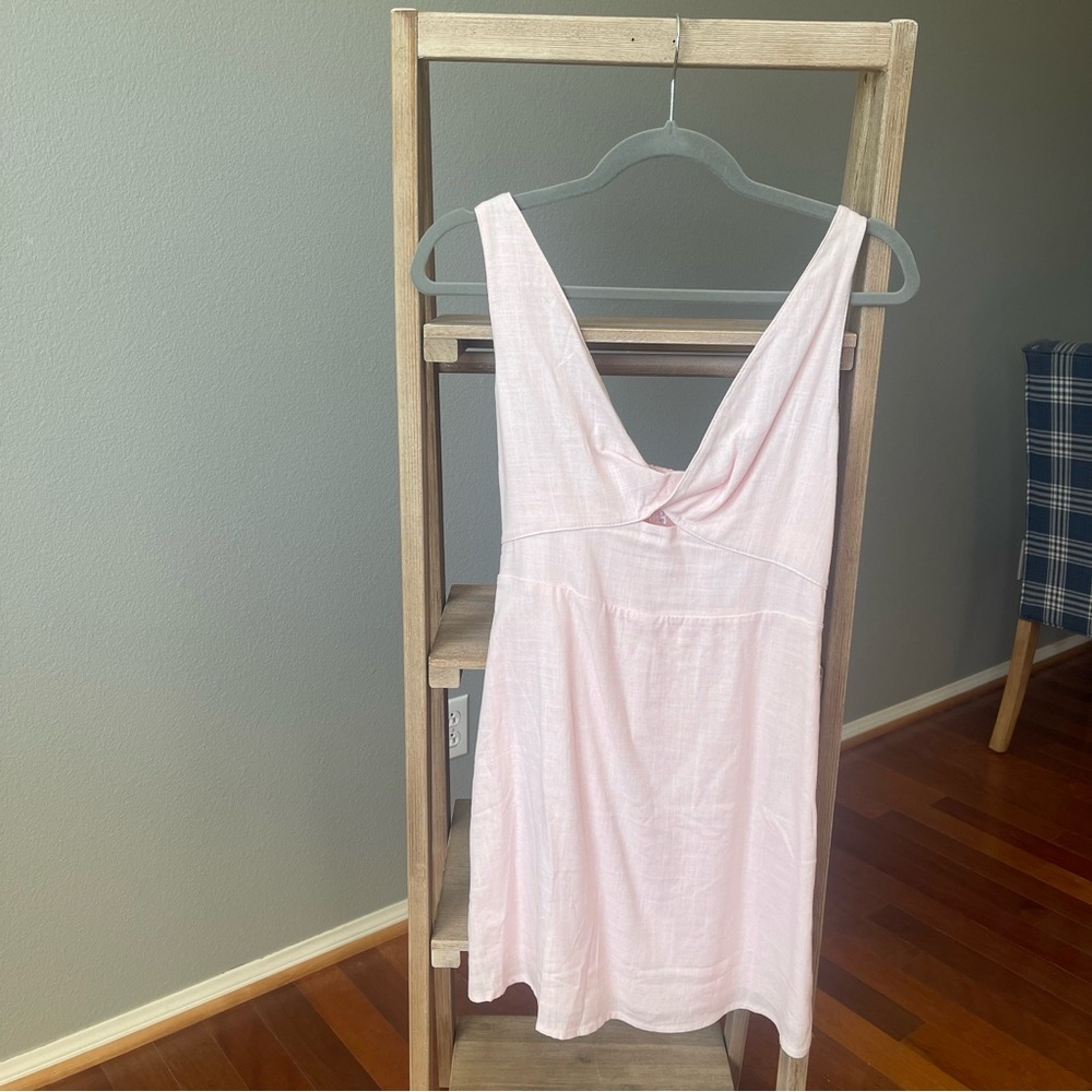 Romantic Miami Blush Pink V-Neck Dress Summer